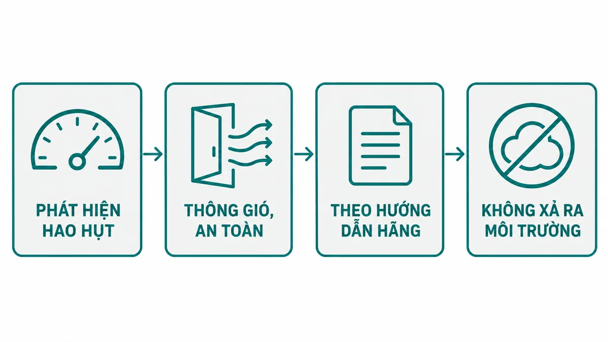 Sơ đồ bốn việc cần nhớ khi thiết bị điện cao áp hao hụt khí SF6